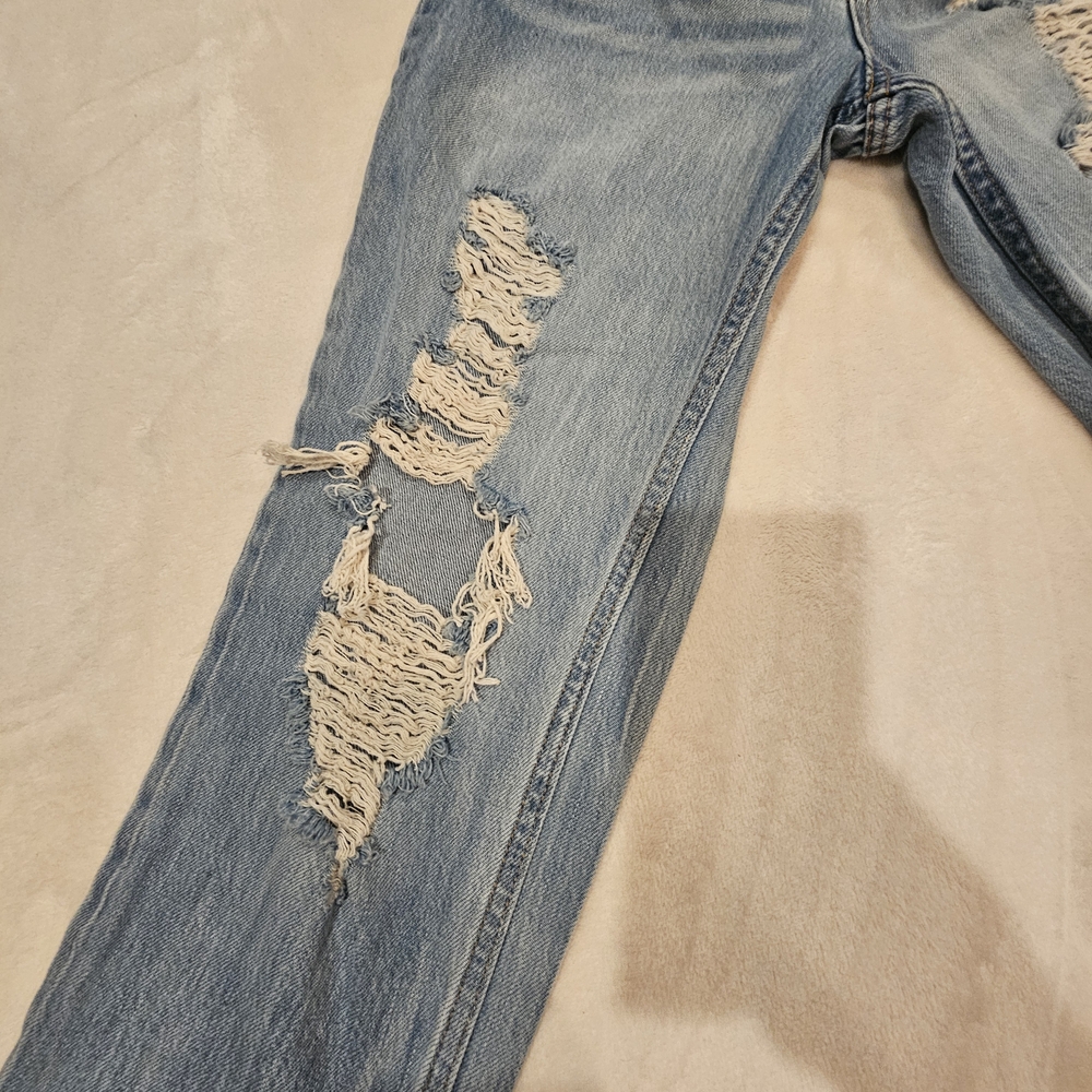 Aeropostale Ripped Light Blue Boyfriend Jeans - Picture 3 of 14